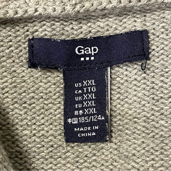 GAP FACTORY Shawl Striped Cardigan Sweater in Green Stripe - Picture 3 of 6